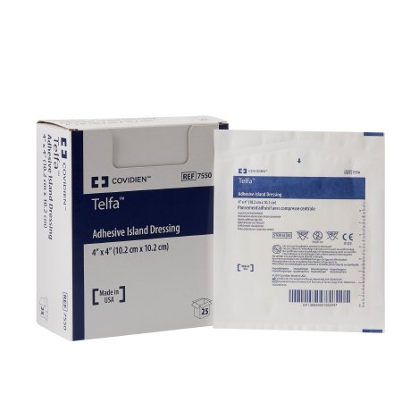 Picture of Adhesive Dressing Telfa™ 4 X 4 Inch Nonwoven Square White Sterile7550-