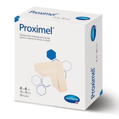 Picture of Silicone Foam Dressing Proximel™ 4 X 4 Inch Square Silicone Adhesive with Border Sterile14200000