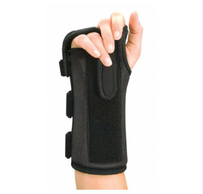 Picture of Boxer Fracture Brace ProCare® ComfortFORM™ Nylon / Aluminum / Foam / Elastic Left Hand Black Large79-87467