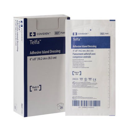 Picture of Adhesive Dressing Telfa™ 4 X 8 Inch Nonwoven Rectangle White Sterile7541