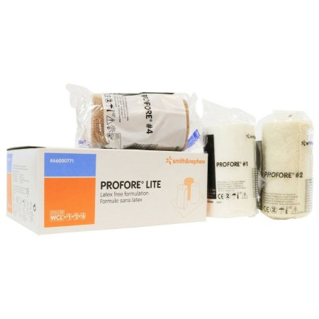Picture of 3 Layer Compression Bandage System Profore Lite Low Compression Self-adherent / Tape Closure Tan / White NonSterile66000771