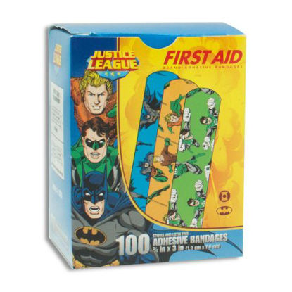 Picture of Adhesive Strip American® White Cross Stat Strip® 3/4 X 3 Inch Plastic Rectangle Kid Design (Batman / Green Lantern / Aquaman) Sterile10791