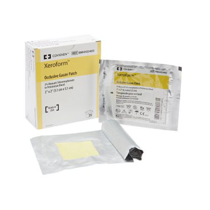 Picture of Petrolatum Impregnated Dressing Xeroform® 2 X 2 Inch Gauze Bismuth Tribromophenate / Petrolatum Sterile8884433400
