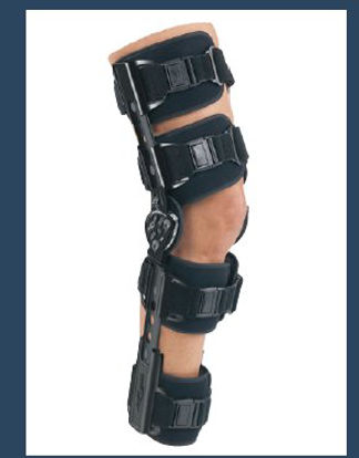 Picture of Hinged Leg Brace Telescoping TROM™ Advance One Size Fits Most Hook and Loop Closure < 26 Inch Circumference Left or Right Leg11-9114-9