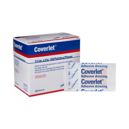 Picture of Adhesive Strip Coverlet® 1-1/2 X 2 Inch Fabric Rectangle Tan Sterile00330