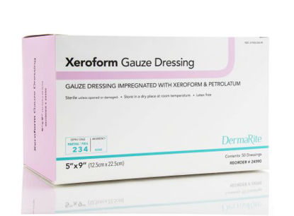 Picture of Impregnated Dressing DermaRite® 5 X 9 Inch Gauze Xeroform / Petrolatum Sterile24590