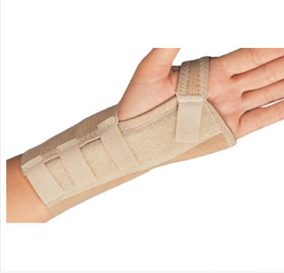 Picture of Wrist Brace ProCare® Universal Aluminum / Cotton / Elastic Left or Right Hand Beige X-Small79-87092
