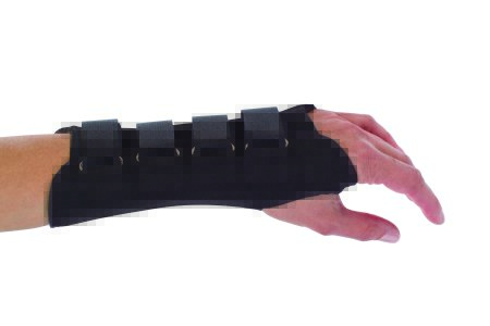 Picture of Wrist Support ProCare® Aluminum / Cotton / Flannel / Suede Left Hand Black X-Small79-87012