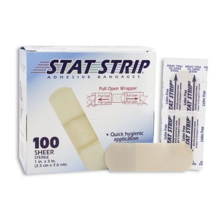 Picture of Adhesive Strip American® White Cross Stat Strip® 1 X 3 Inch Fabric Rectangle Tan Sterile15215