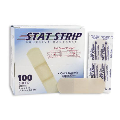 Picture of Adhesive Strip American® White Cross Stat Strip® 1 X 3 Inch Fabric Rectangle Tan Sterile15215