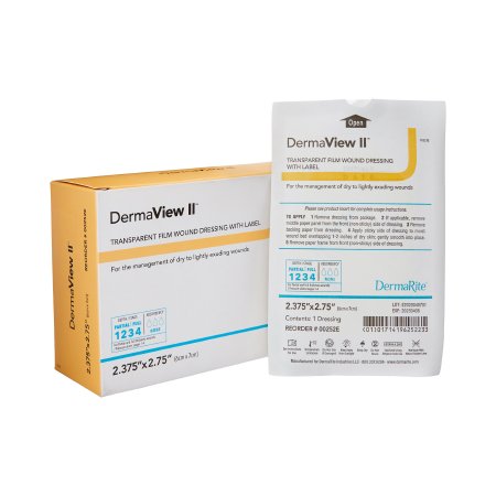 Picture of Transparent Film Dressing DermaView II™ Rectangle 2-3/7 X 2-3/4 Inch Frame Style Delivery With Label Sterile00252E