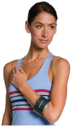 Picture of Pneumatic Armband Aircast® One Size Fits Most Hook and Loop / D-Ring Closure Tennis Elbow Left or Right Elbow 8 to 14 Inch Black81-05AB