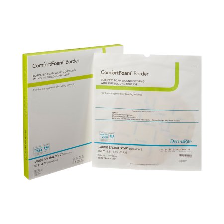 Picture of Silicone Foam Dressing ComfortFoam™ Border 9 X 9 Inch Sacral Silicone Adhesive with Border Sterile43990