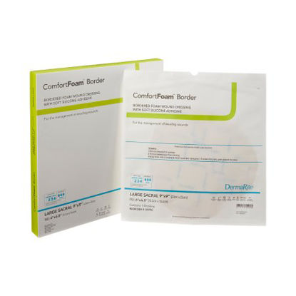 Picture of Silicone Foam Dressing ComfortFoam™ Border 9 X 9 Inch Sacral Silicone Adhesive with Border Sterile43990