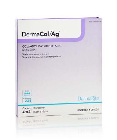 Picture of Silver Collagen Dressing DermaCol/Ag™ 4 X 4 Inch Square Sterile00503E