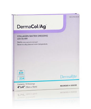 Picture of Silver Collagen Dressing DermaCol/Ag™ 4 X 4 Inch Square Sterile00503E