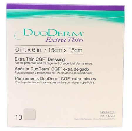 Picture of Hydrocolloid Dressing DuoDERM® Extra Thin 6 X 6 Inch Square Sterile187957