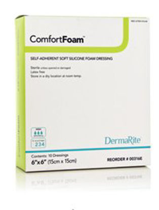 Picture of Silicone Foam Dressing ComfortFoam™ 4 X 4 Inch Square Silicone Adhesive without Border Sterile00315E
