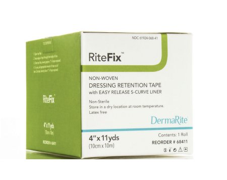 Picture of Dressing Retention Tape with Liner RiteFix™ Water Resistant Nonwoven 6 Inch X 11 Yard White NonSterile68611