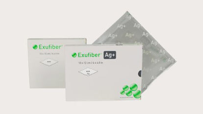 Picture of Silver Gelling Fiber Dressing Exufiber® Ag+ 4 X 5 Inch Rectangle Sterile603422