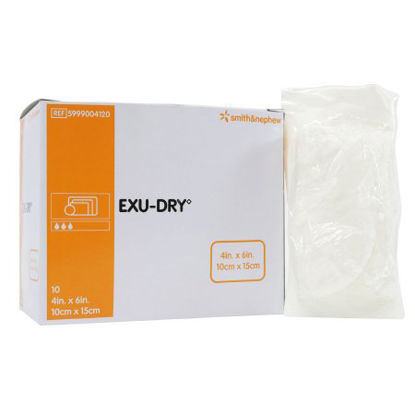 Picture of Anti-Shear Absorbent Dressing Exu-Dry Polyethylene / Rayon / Cellulose 4 X 6 Inch5999004120