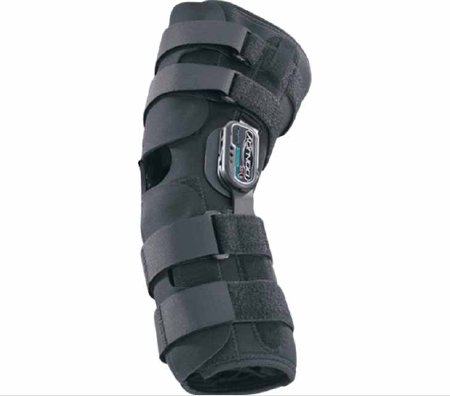 Picture of Knee Brace DonJoy® Playmaker® Standard Small Hook and Loop Strap Closure 15-1/2 to 18-1/2 InchThigh Circumference / 13 to 14 Inch Knee Center Circumference / 12 to 14 Inch Calf Circumference Left or Right Knee11-0759-2
