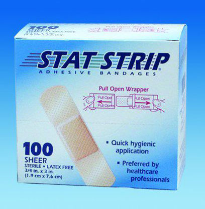 Picture of Adhesive Strip American® White Cross Stat Strip® 1 X 3 Inch Plastic Rectangle Sheer Sterile15205