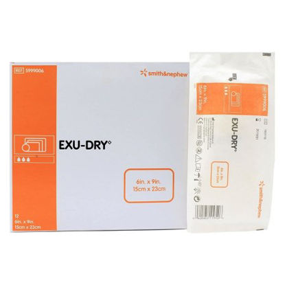 Picture of Anti-Shear Absorbent Dressing Exu-Dry Pediatric Polyethylene / Rayon / Cellulose 6 X 9 Inch5999006