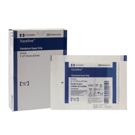 Picture of Petrolatum Impregnated Dressing Vaseline™ 3 X 9 Inch Gauze Petrolatum Sterile8884423600