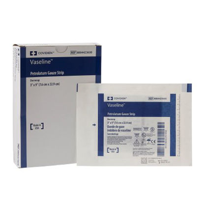 Picture of Petrolatum Impregnated Dressing Vaseline™ 3 X 9 Inch Gauze Petrolatum Sterile8884423600