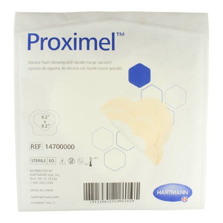 Picture of Silicone Foam Dressing Proximel™ 9-1/5 X 9-1/5 Inch Sacral Silicone Adhesive with Border Sterile14700000