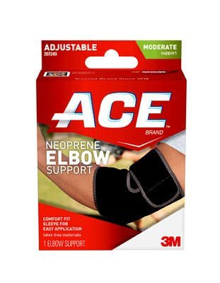 Picture of Elbow Support 3M™ Ace™ One Size Fits Most Pull-On Sleeve Left or Right Elbow Black207249