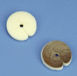 Picture of Antimicrobial Split Sponge Silverlon® Nylon / Silver 1 Inch Disc with 4 mm Hole Diameter SterileIVCD-40