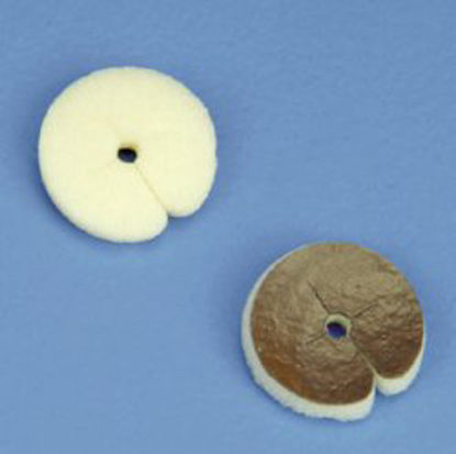 Picture of Antimicrobial Split Sponge Silverlon® Nylon / Silver 1 Inch Disc with 4 mm Hole Diameter SterileIVCD-40