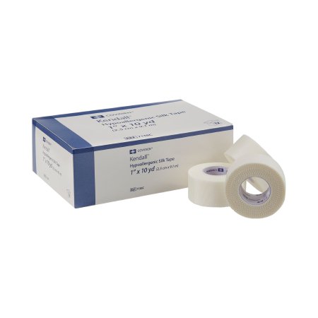 Picture of Medical Tape Kendall™ Hypoallergenic Silk Easy Tear Silk-Like Cloth 1 Inch X 10 Yard White NonSterile7138C
