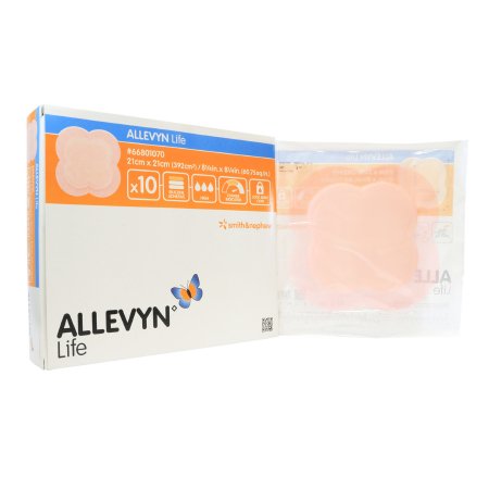 Picture of Silicone Foam Dressing Allevyn Life 8-1/4 X 8-1/4 Inch Quadrilobe Silicone Adhesive with Border Sterile66801070