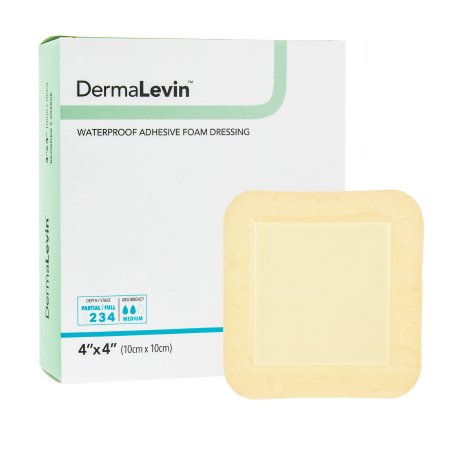 Picture of Foam Dressing DermaLevin® 4 X 4 Inch Square Adhesive with Border Sterile00280E