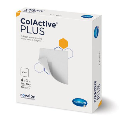 Picture of Collagen Dressing ColActive® Plus Collagen / Sodium Alginate / Carboxyl Methylcellulose / Ethylenediamine-tetraacetic Acid (EDTA) 4 X 4 Inch 10 per Pack10180000