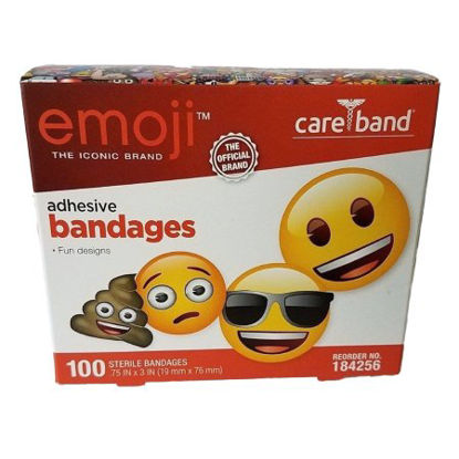 Picture of Adhesive Strip emoji™ 3/4 X 3 Inch Plastic Rectangle Kid Design (Emojis) Sterile184256