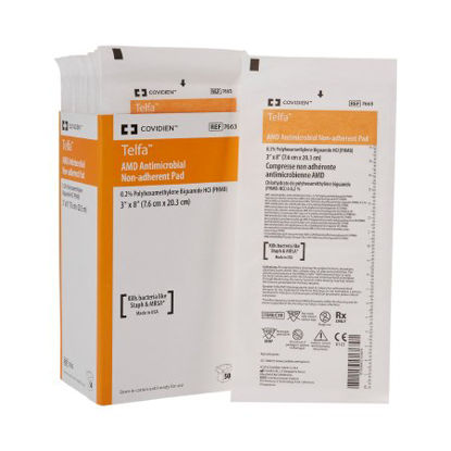 Picture of Impregnated Antimicrobial Dressing Telfa™ AMD 3 X 8 Inch PHMB (Polyhexamethylene Biguanide) Sterile7663