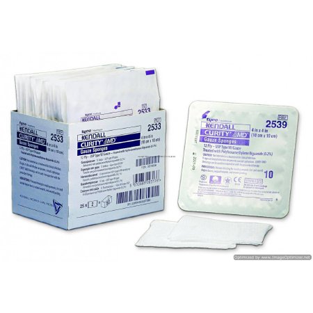 Picture of Antimicrobial Gauze Sponge Curity™ AMD™ Gauze 12-Ply 4 X 4 Inch Square Sterile2533