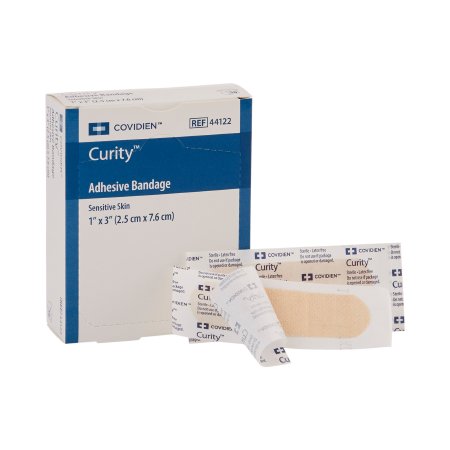 Picture of Adhesive Strip Curity™ Sensitive Skin 1 X 3 Inch Plastic Rectangle Tan Sterile44122