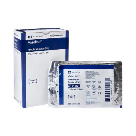 Picture of Petrolatum Impregnated Dressing Vaseline™ 6 X 36 Inch Gauze Petrolatum Sterile8884416600