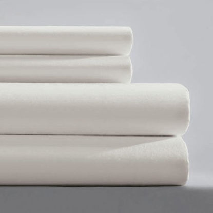 Picture of Bed Sheet Flat 90 X 110 Inch Bone Cotton 60% / Polyester 40% Reusable04062149