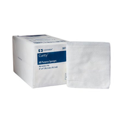 Picture of Nonwoven Sponge Curity™ Polyester / Rayon 3-Ply 4 X 4 Inch Square NonSterile9134