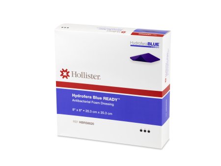 Picture of Antibacterial Foam Dressing HydraferaBLUE® READY 8 X 8 Inch Square Non-Adhesive without Border SterileHBRS8820