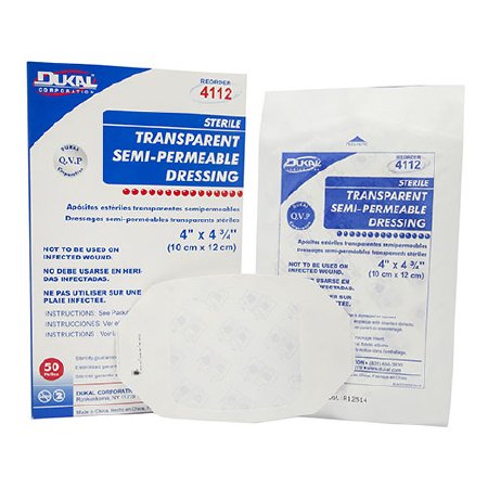Picture of Transparent Film Dressing Dukal™ Oval 4 X 4-3/4 Inch Frame Style Delivery With Label Sterile4112