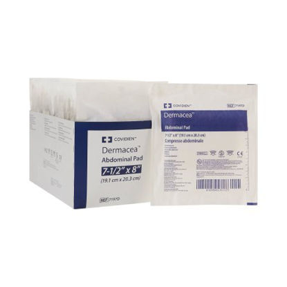 Picture of Abdominal Pad Dermacea™ Nonwoven Fluff 7-1/2 X 8 Inch Rectangle Sterile7197D