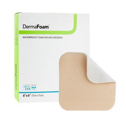 Picture of Foam Dressing DermaFoam® 6 X 6 Inch Square Non-Adhesive without Border Sterile00292E