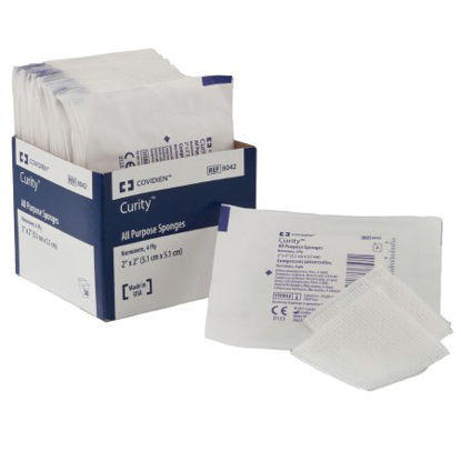 Picture of Nonwoven Sponge Curity™ Polyester / Rayon 4-Ply 3 X 3 Inch Square Sterile8043